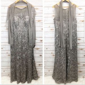 Ignite Evenings Gray Embellished Dress